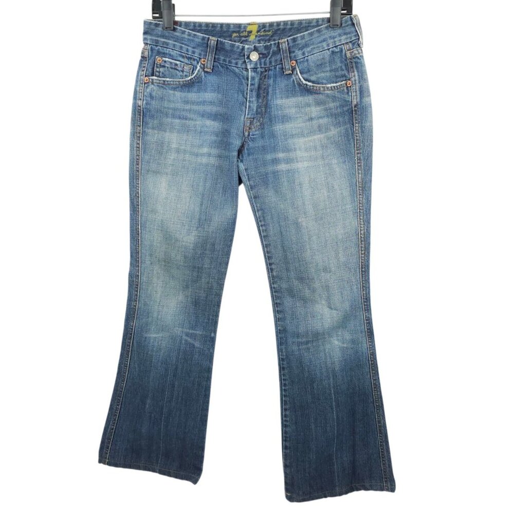 Seven 7 For All Mankind A Pocket Jeans READ Womens 29 Low Rise Distressed Denim